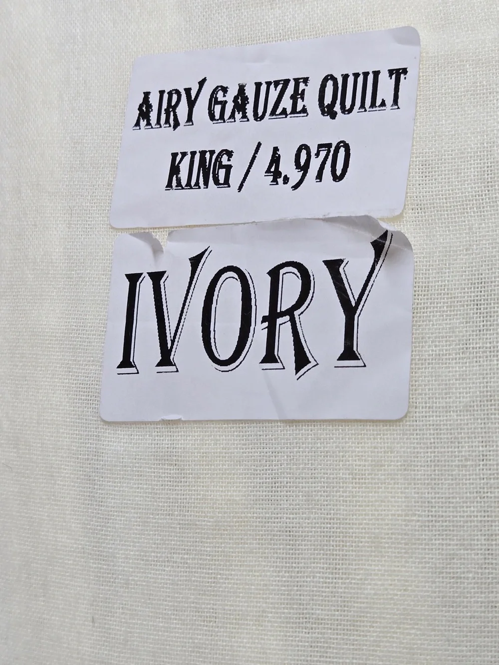 NWOT QUINCE Organic Airy Gauze Dream Quilt King/Cal King Ivory 8450